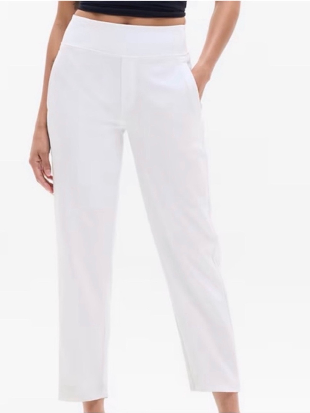 Athleta White Cropped Straight-Leg Ankle Pants - Picture 4 of 13